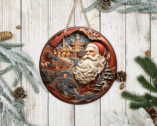 Vintage Christmas #4 - 10" Round Door Hanger