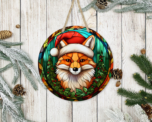 Stained Glass Christmas #9 - 10" Round Door Hanger